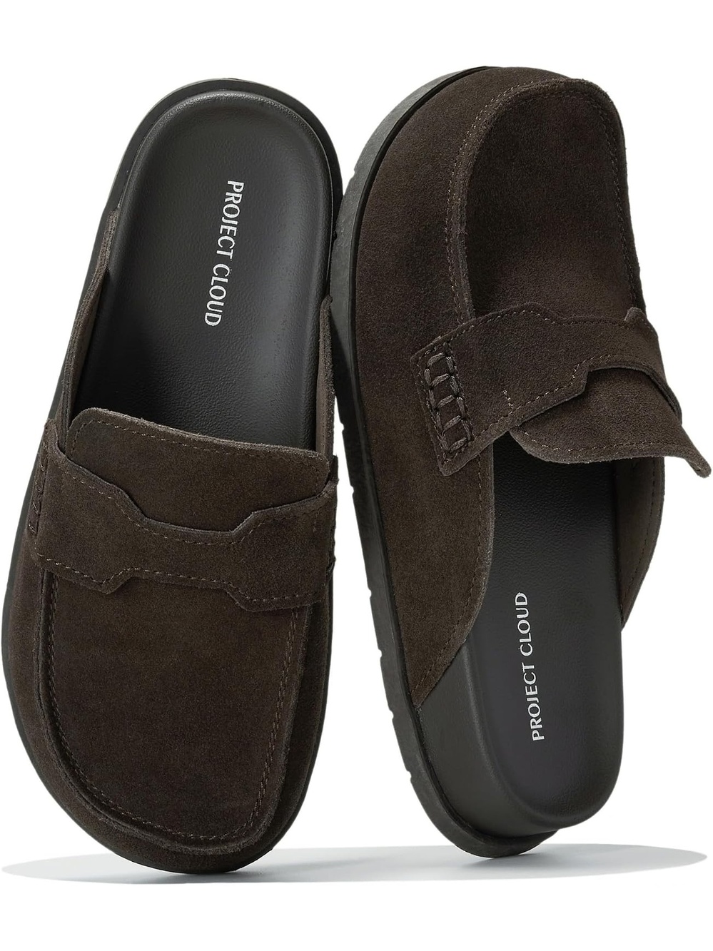🆕 Womens Chocolate Suede Slipper Loafers Comfy Memory Foam Arch Slide Shoes